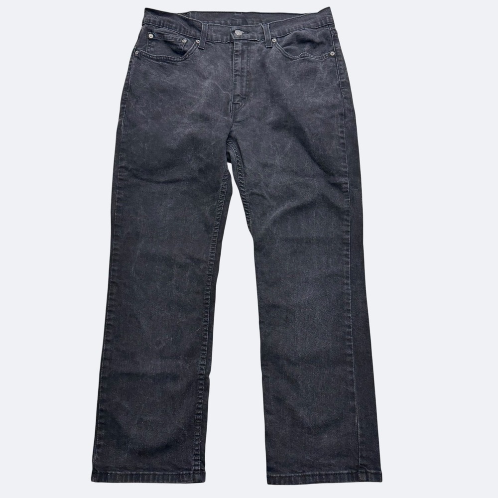 Levis 514 Jeans Mens 36x30 Black Regular Straight Charcoal Wash Stretch Denim